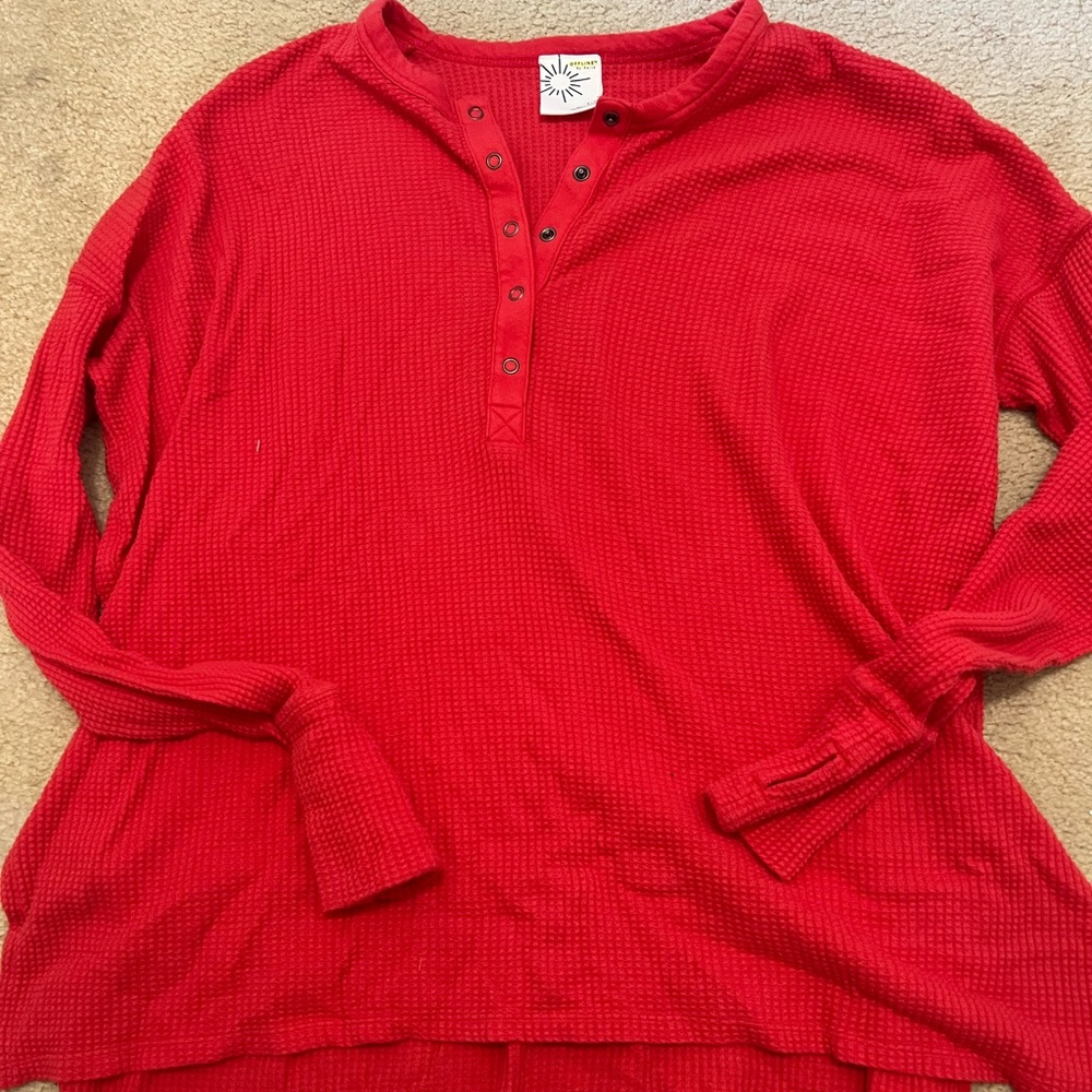 Aerie Offline Long Sleeve Waffle Shirt